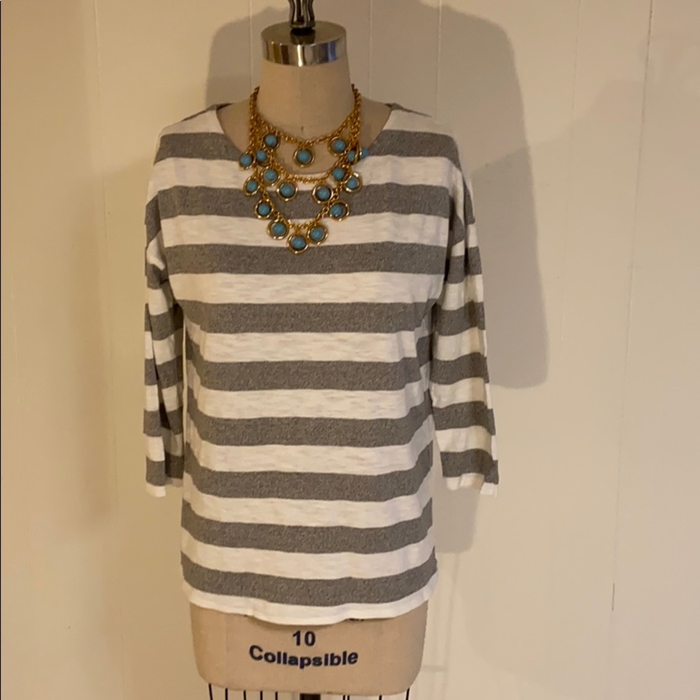 Pim + Larkin striped 3/4 sleeve tee